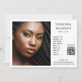 Modèle Acteur 5x7 Carte photo Modèle QR Blanc (Devant)