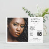 Modèle Acteur 5x7 Carte photo Modèle QR Blanc (Debout devant)