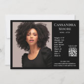 Modèle Acteur 5x7 Carte photo Modèle QR noir (Devant)