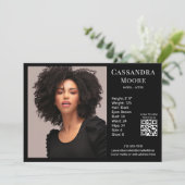 Modèle Acteur 5x7 Carte photo Modèle QR noir (Debout devant)