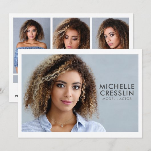 Modèle Acteur 5x7 Comp Carte Zed 3 Photo Retour (Devant / Derrière)