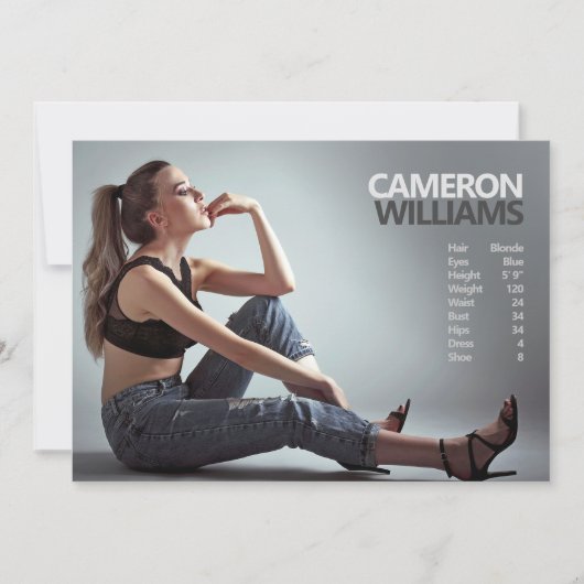 Modèle Acteur 5x7 Comp Carte Zed Double Côté (Devant)