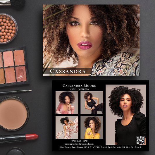 Modèle Acteur 6 Photo Deux Côtés Modèle Carte Comp