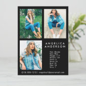 Modèle Acteur Carte Comp 3 photo noir (Debout devant)