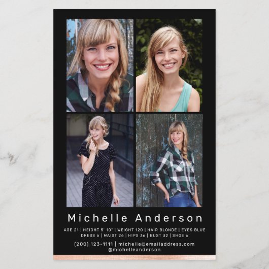 Modèle Acteur Carte Comp 4 Script arrière photo (Dos)