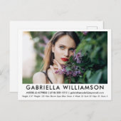 Modèle Acteur Carte Comp Photo Carte postale blanc (Devant / Derrière)