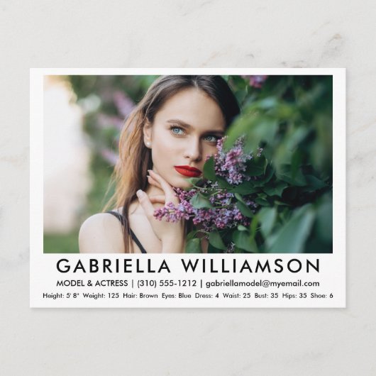 Modèle Acteur Carte Comp Photo Carte postale blanc (Devant)