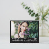 Modèle Acteur Carte Comp Photo Carte postale noire (Debout devant)