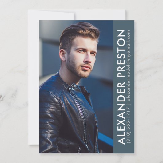 Modèle Acteur Carte photo Comp 5x7 bleu AP (Devant)