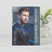 Modèle Acteur Carte photo Comp 5x7 bleu AP (Debout devant)