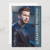 Modèle Acteur Carte photo Comp 5x7 bleu AP (Devant / Derrière)