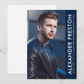 Modèle Acteur Carte photo Comp 5x7 Dk Blue AP (Devant / Derrière)