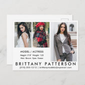 Modèle Acteur Carte postale Comp Carte postale 3 P (Devant / Derrière)