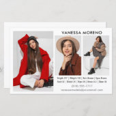 Modèle Acteur Comp Card 3 Photo White Flyer (Devant / Derrière)