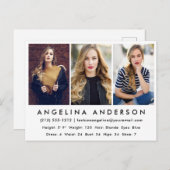 Modèle Acteur Photo Comp Card - Carte postale (Devant / Derrière)