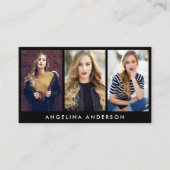 Modèle Actor 3 Carte de visite photo noir (Devant)