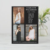 Modèle Actor 3 Carte photo Comp 5x7 noir (Debout devant)