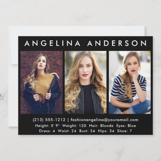 Modèle Actor 3 - Carte photo Comp - Noir avant (Devant)