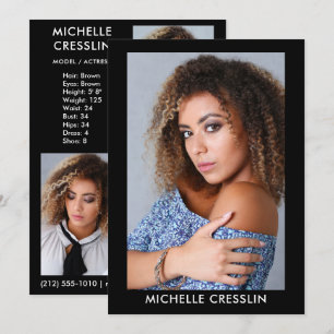 Modèle Actor 3 photo Retour Comp Carte Zed 5x7 noi