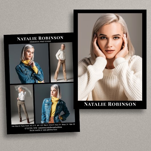 Modèle Actor 5 Portefeuille photo Modèle de carte 