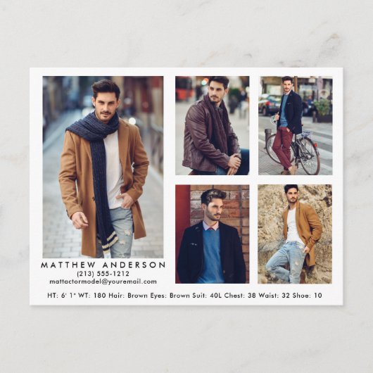Modèle Actor Carte Comp Wht 5 Photo Carte Postale (Devant)