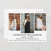 Modèle Actor Comp Card 3 Photo Carte Postale Wht (Devant / Derrière)