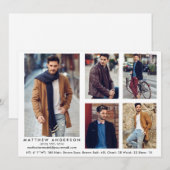 Modèle Actor Comp Card Blanc - 5 Photos (Devant / Derrière)