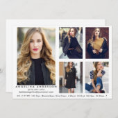 Modèle Actor Comp Card Wht - 5 Photos (Devant / Derrière)