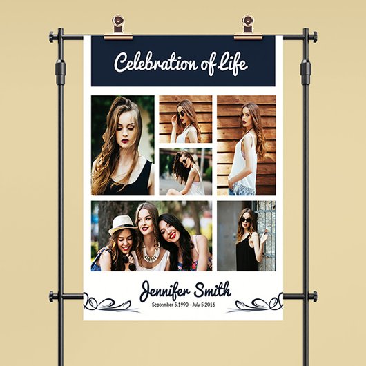 Modèle Affiche de bienvenue funéraire floral