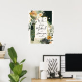 Modèle Affiche de bienvenue mariage, Dusky Pink Fl (Bureau à domicile)