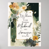 Modèle Affiche de bienvenue mariage, Dusky Pink Fl (Devant)