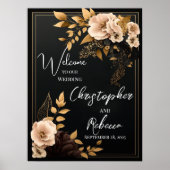 Modèle Affiche de bienvenue mariage, Floral, (Devant)