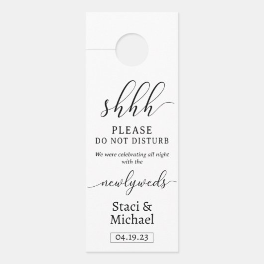 Modèle Affichette de porte mariage - Ne pas dérang (Devant)