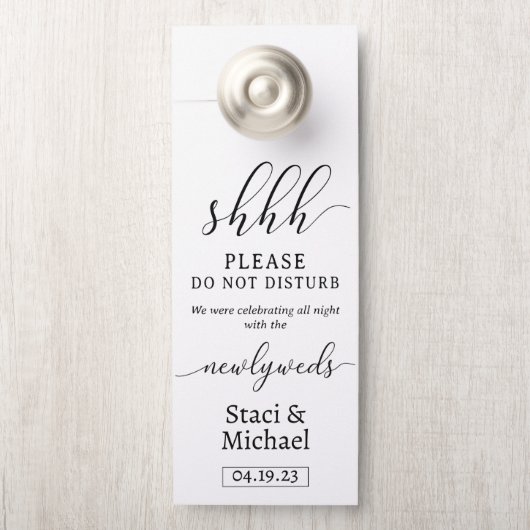 Modèle Affichette de porte mariage - Ne pas dérang (Sur le bouton)