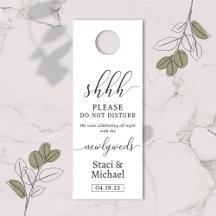 Modèle Affichette de porte mariage - Ne pas dérang