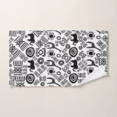 Modèle africain ethnique #5 noir et blanc (Serviette à main)