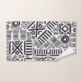 Modèle africain ethnique #8 noir et blanc (Serviette à main)