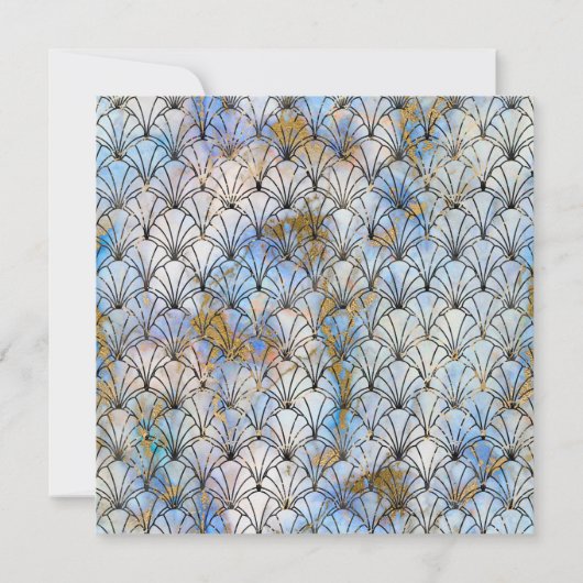 MODÈLE ART DÉCO FAIRE-PART DE MARIAGE BLEU (Dos)