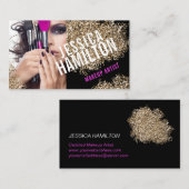 Modèle audacieux de carte de visite de maquilleur (Devant / Derrière)