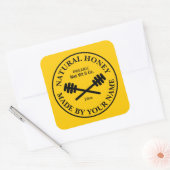 Modèle autocollant de bocal de miel biologique bru (Enveloppe)