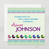 Modèle baby shower Invitation (Devant / Derrière)