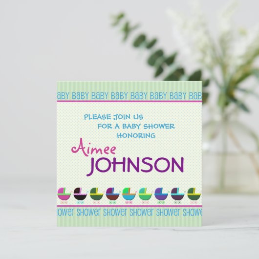 Modèle baby shower Invitation (Debout devant)