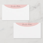 Modèle blanc blanc rose pâle, écrit à la main (Devant / Derrière)