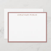 Modèle blanc Brown Élégant Simple Personnalisé (Devant / Derrière)