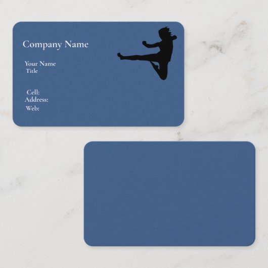 Modèle blanc de base Carte de visite kick karate (Devant / Derrière)