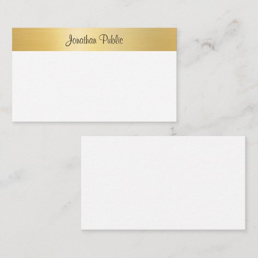 Modèle blanc or moderne manuscrit (Devant / Derrière)