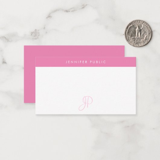 Modèle blanc rose chaud manuscrit (Devant/Arrière en situation)