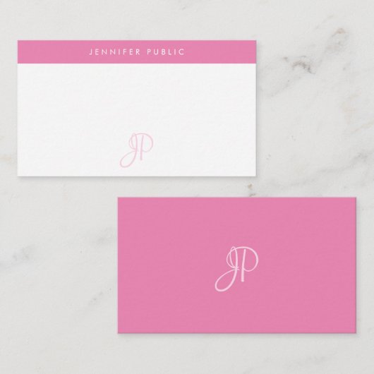 Modèle blanc rose chaud manuscrit (Devant / Derrière)