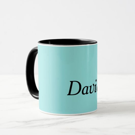 Modèle, bleu Aqua couleur uni Mug (Devant gauche)