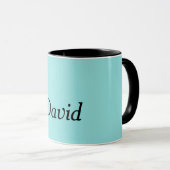 Modèle, bleu Aqua couleur uni Mug (Devant droit)